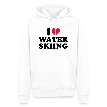 I love Water skiing - Sweat à capuche Premium bio Homme - blanc - Devant - Nico (187cm)