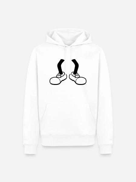 clipart 2 beine ohne koerper comic cartoon fuss sc - Männer Premium Bio Hoodie - Weiß
