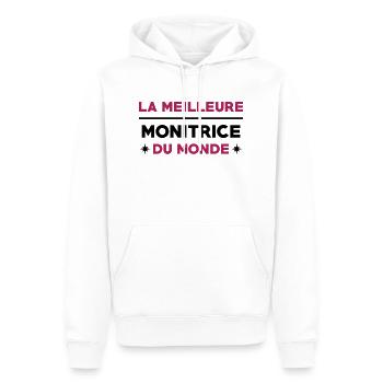 Moniteur / Monitrice / Mono / Formation / Ski - Sweat à capuche Premium bio Homme - blanc - Devant - Nico (187cm)