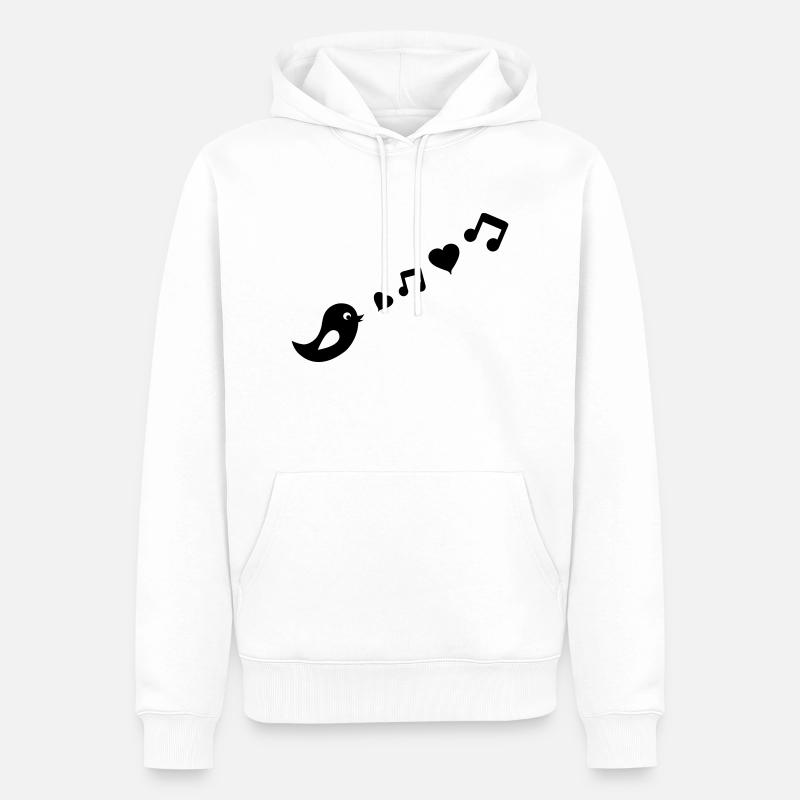 singing_bird_1 - Sweat à capuche Premium bio Homme - blanc