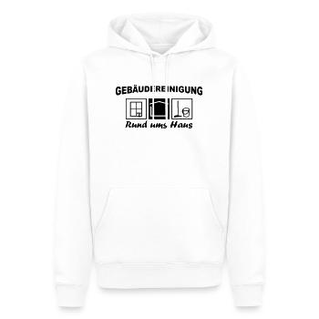 Gebäudereinigung rund ums Haus - Männer Premium Bio Hoodie - Weiß - Vorne - Nico (187cm)