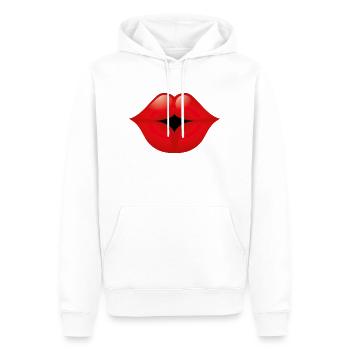 Smiley Lips - Männer Premium Bio Hoodie - Weiß - Vorne - Nico (187cm)