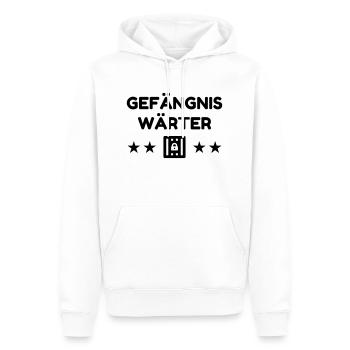 gardien de prison / surveillant / police / juge - Sweat à capuche Premium bio Homme - blanc - Devant - Nico (187cm)