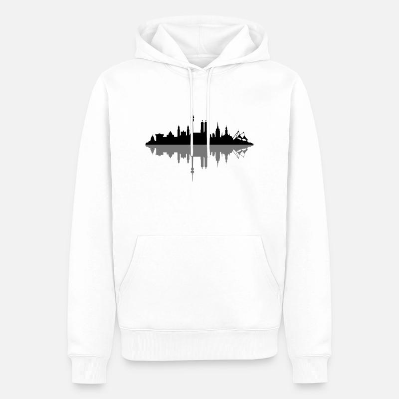 Skyline München Schatten - Männer Premium Bio Hoodie - Weiß