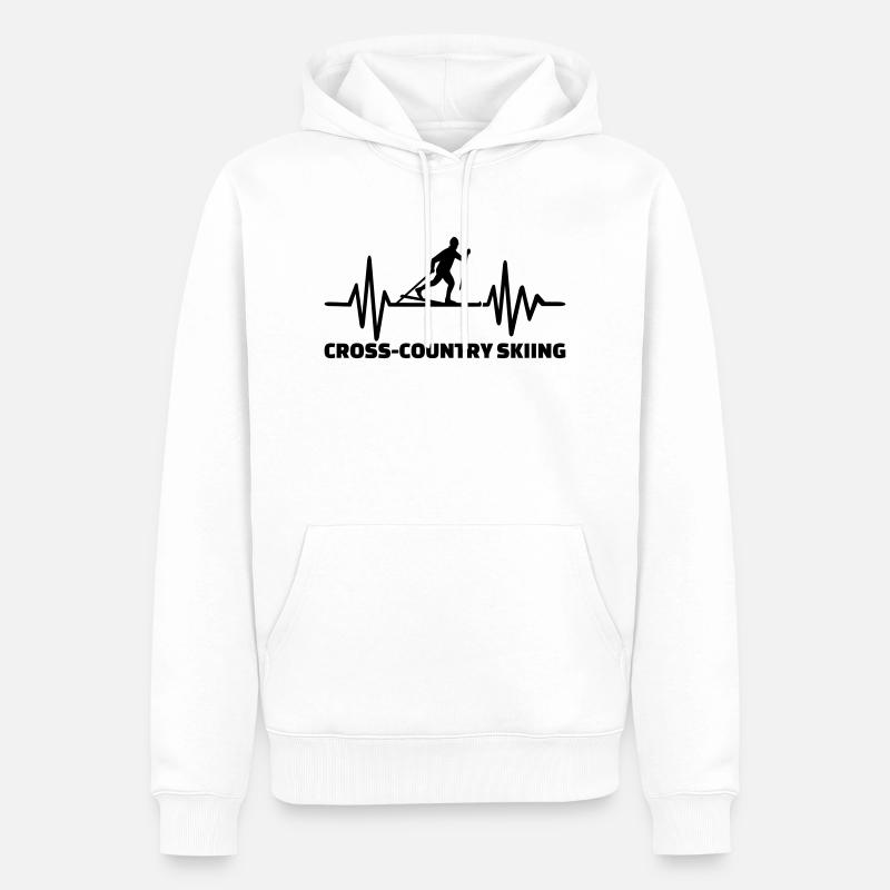 Langlauf - Männer Premium Bio Hoodie - Weiß