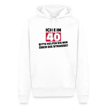 40. Geburtstag - Männer Premium Bio Hoodie - Weiß - Vorne - Nico (187cm)