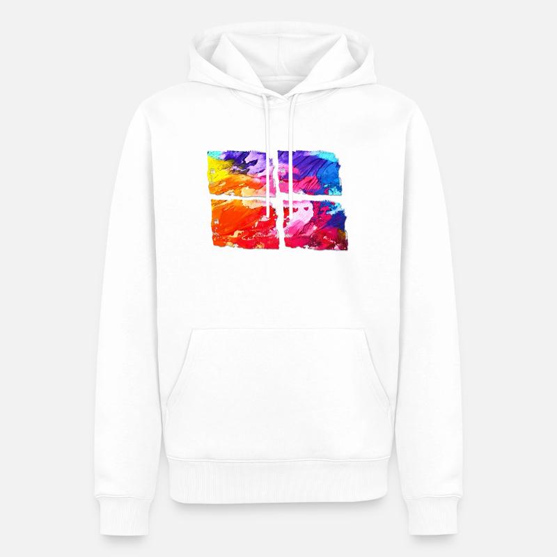 BUNT! CREATIVE! COULEURS! ART! - Sweat à capuche Premium bio Homme - blanc