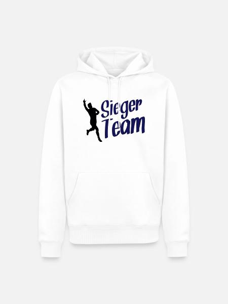 fussball sieger team design - Männer Premium Bio Hoodie - Weiß