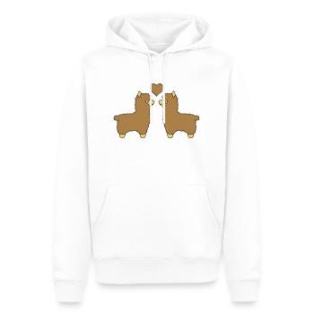 lama alpaca comic love - Männer Premium Bio Hoodie - Weiß - Vorne - Nico (187cm)