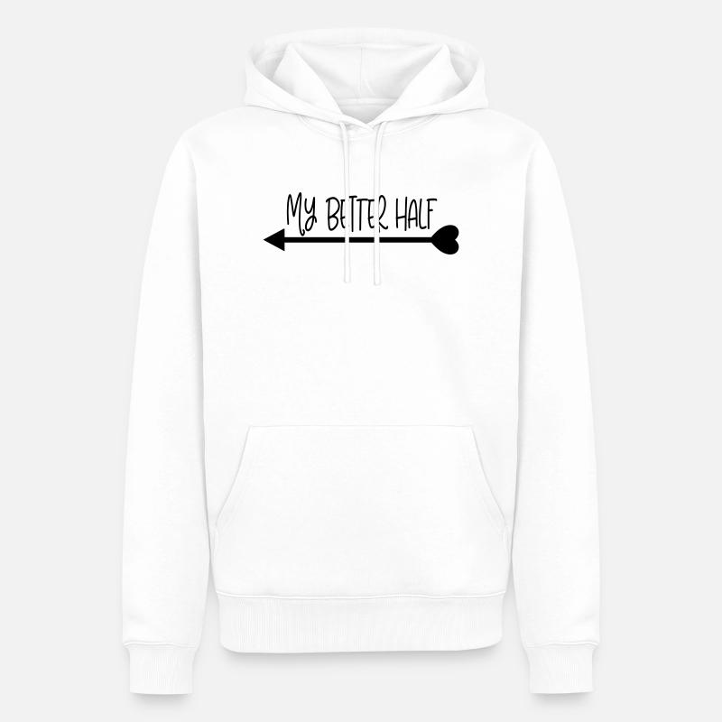 my_better_half_left - Männer Premium Bio Hoodie - Weiß