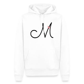 Lettre M Lettre initiale Papillon - Sweat à capuche Premium bio Homme - blanc - Devant - Nico (187cm)
