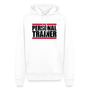 Personal Trainer Logo - Männer Premium Bio Hoodie - Weiß - Vorne - Nico (187cm)