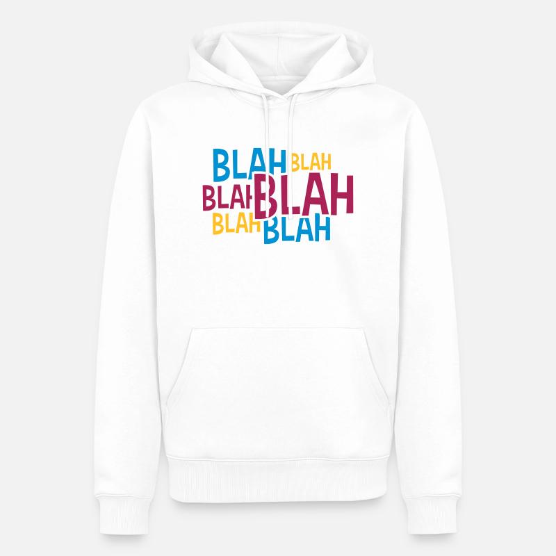 Comic Blah Bunt - Männer Premium Bio Hoodie - Weiß
