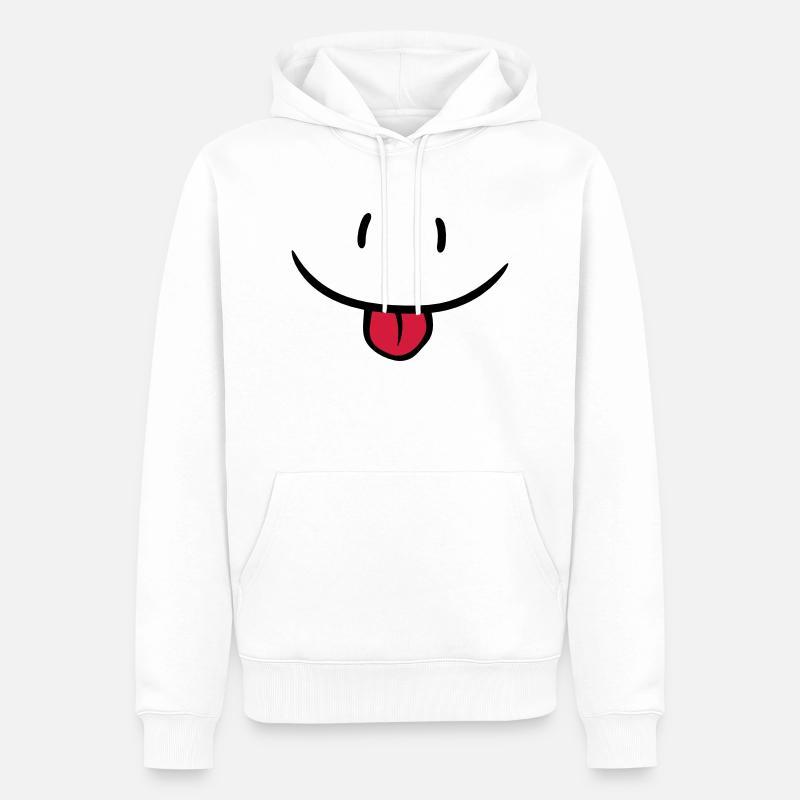 Freches Comic Gesicht - Männer Premium Bio Hoodie - Weiß