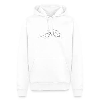 Bicyclette - Sweat à capuche Premium bio Homme - blanc - Devant - Nico (187cm)