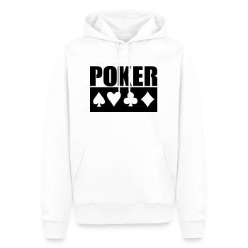 Poker - Sweat à capuche Premium bio Homme - blanc - Devant - Nico (187cm)