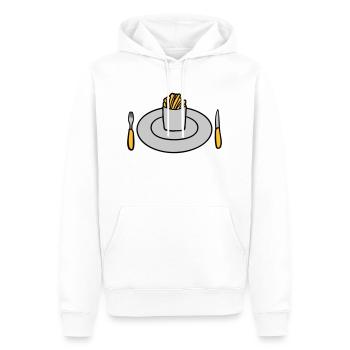 Teller Pommes Frites - Männer Premium Bio Hoodie - Weiß - Vorne - Nico (187cm)
