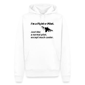 pilote de chasse de Fighter Jet Citation amusante - Sweat à capuche Premium bio Homme - blanc - Devant - Nico (187cm)