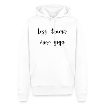 less drama more yoga Sport fitness Spruch Englisch - Männer Premium Bio Hoodie - Weiß - Vorne - Nico (187cm)