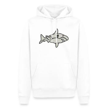 Poisson Requin Prédateur Eau Graffiti Océan - Sweat à capuche Premium bio Homme - blanc - Devant - Nico (187cm)