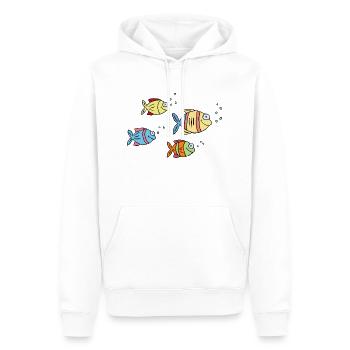 bunte Fische Wasser Meer Graffiti Kinderzeichnung - Männer Premium Bio Hoodie - Weiß - Vorne - Nico (187cm)