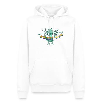 Pride frog with rainbow flags - Men’s Premium Organic Hoodie - white - Front - Nico (187cm)