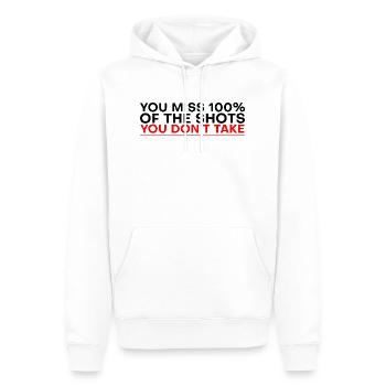 You Miss 100% Of The Shots You Don't Take 6 - Men’s Premium Organic Hoodie - white - Front - Nico (187cm)