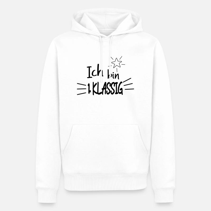 Ich bin 1 Klassig - Männer Premium Bio Hoodie - Weiß