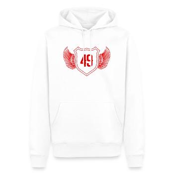 49 Zahl Wappen - Männer Premium Bio Hoodie - Weiß - Vorne - Nico (187cm)