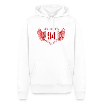 94 Nombre d’armoiries - Sweat à capuche Premium bio Homme - blanc - Devant - Nico (187cm)