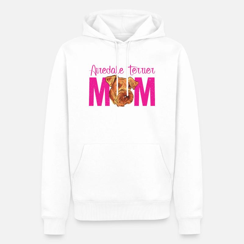 Airedale Terrier Chien - Sweat à capuche Premium bio Homme - blanc