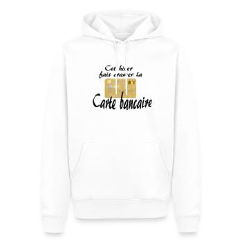 Fais cramer la carte bancaire - Sweat à capuche Premium bio Homme - blanc - Devant - Nico (187cm)
