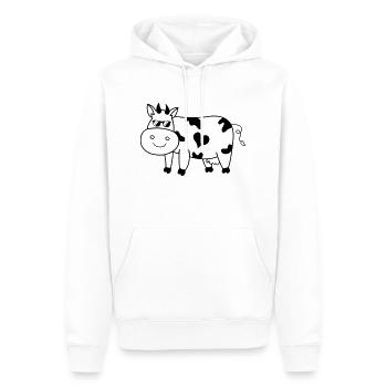 Cool Cow - Männer Premium Bio Hoodie - Weiß - Vorne - Nico (187cm)
