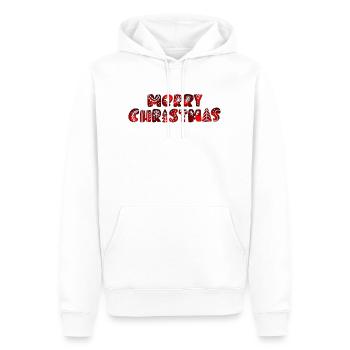Joyeux Noël Noël Noël vacances hiver père Noël joyeux - Sweat à capuche Premium bio Homme - blanc - Devant - Nico (187cm)