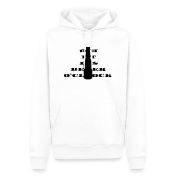 Oh c’est de la bière o horloge - Sweat à capuche Premium bio Homme - blanc - Devant - Nico (187cm)