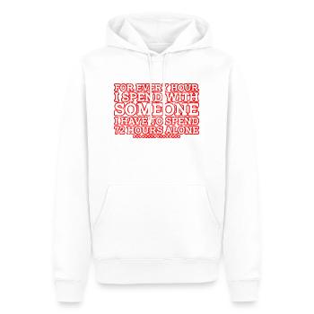 For Every Hour I Spend With Someone 3 - Men’s Premium Organic Hoodie - white - Front - Nico (187cm)