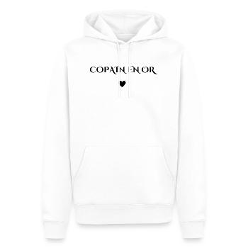 copain en or - Sweat à capuche Premium bio Homme - blanc - Devant - Nico (187cm)