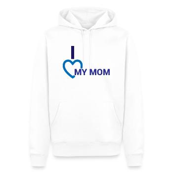 J’aime ma mère - Sweat à capuche Premium bio Homme - blanc - Devant - Nico (187cm)