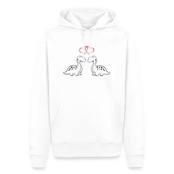 dinos verliebt - Männer Premium Bio Hoodie - Weiß - Vorne - Nico (187cm)