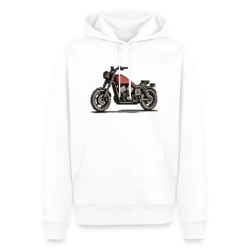 Die Motorradsaison hat begonnen - Männer Premium Bio Hoodie - Weiß - Vorne - Nico (187cm)