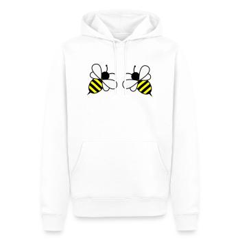 bees - Männer Premium Bio Hoodie - Weiß - Vorne - Nico (187cm)