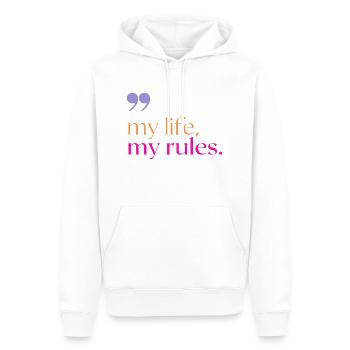Rules - Männer Premium Bio Hoodie - Weiß - Vorne - Nico (187cm)