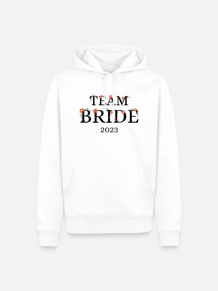 Team Braut 2023 floral - Männer Premium Bio Hoodie - Weiß