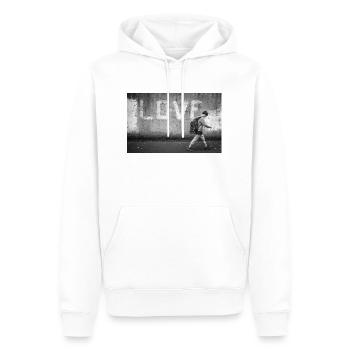 Schoolboy with backpack - Men’s Premium Organic Hoodie - white - Front - Nico (187cm)