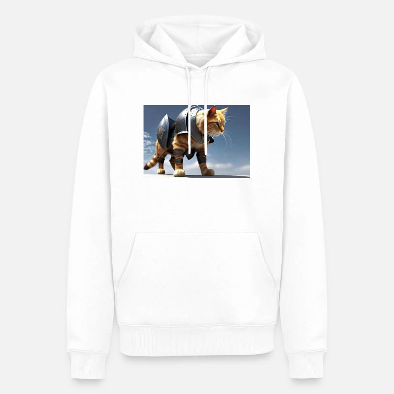 Chat de chevalier I - Sweat à capuche Premium bio Homme - blanc