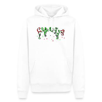 Paper streamer - Men’s Premium Organic Hoodie - white - Front - Nico (187cm)