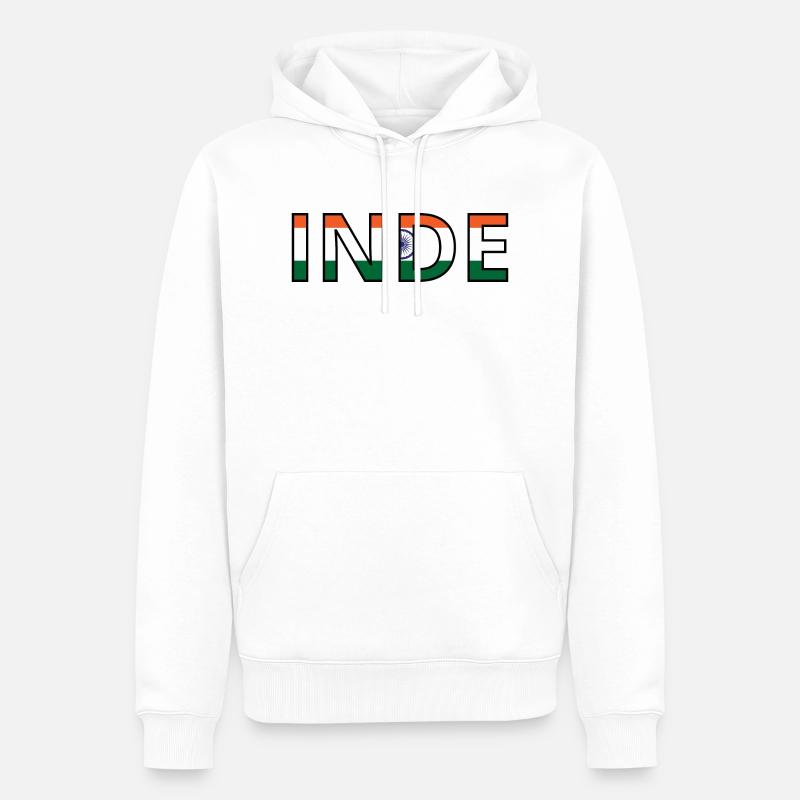 Drapeau Inde - Sweat à capuche Premium bio Homme - blanc