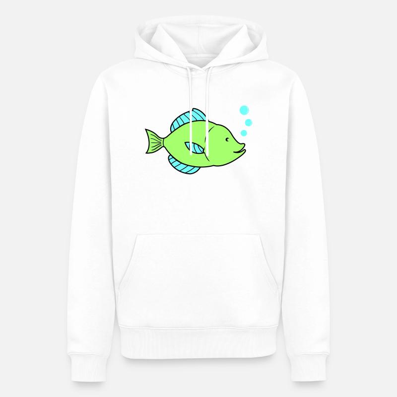 Bande dessinée de poisson - Sweat à capuche Premium bio Homme - blanc