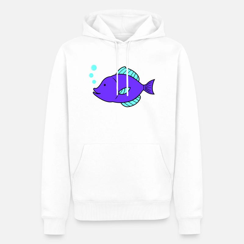 Bande dessinée de poisson - Sweat à capuche Premium bio Homme - blanc