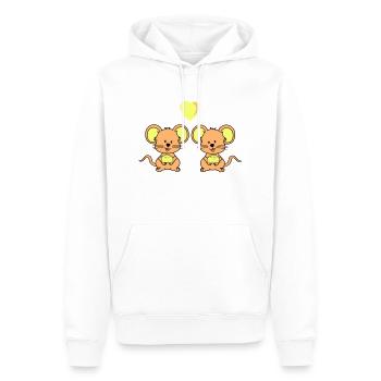 mäuse verliebt - Männer Premium Bio Hoodie - Weiß - Vorne - Nico (187cm)